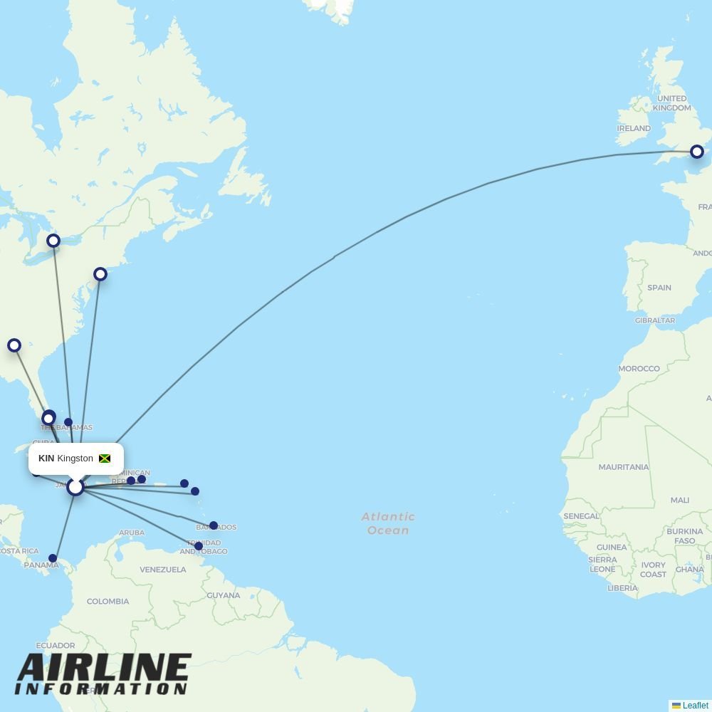 Cayman Airways routes from KIN