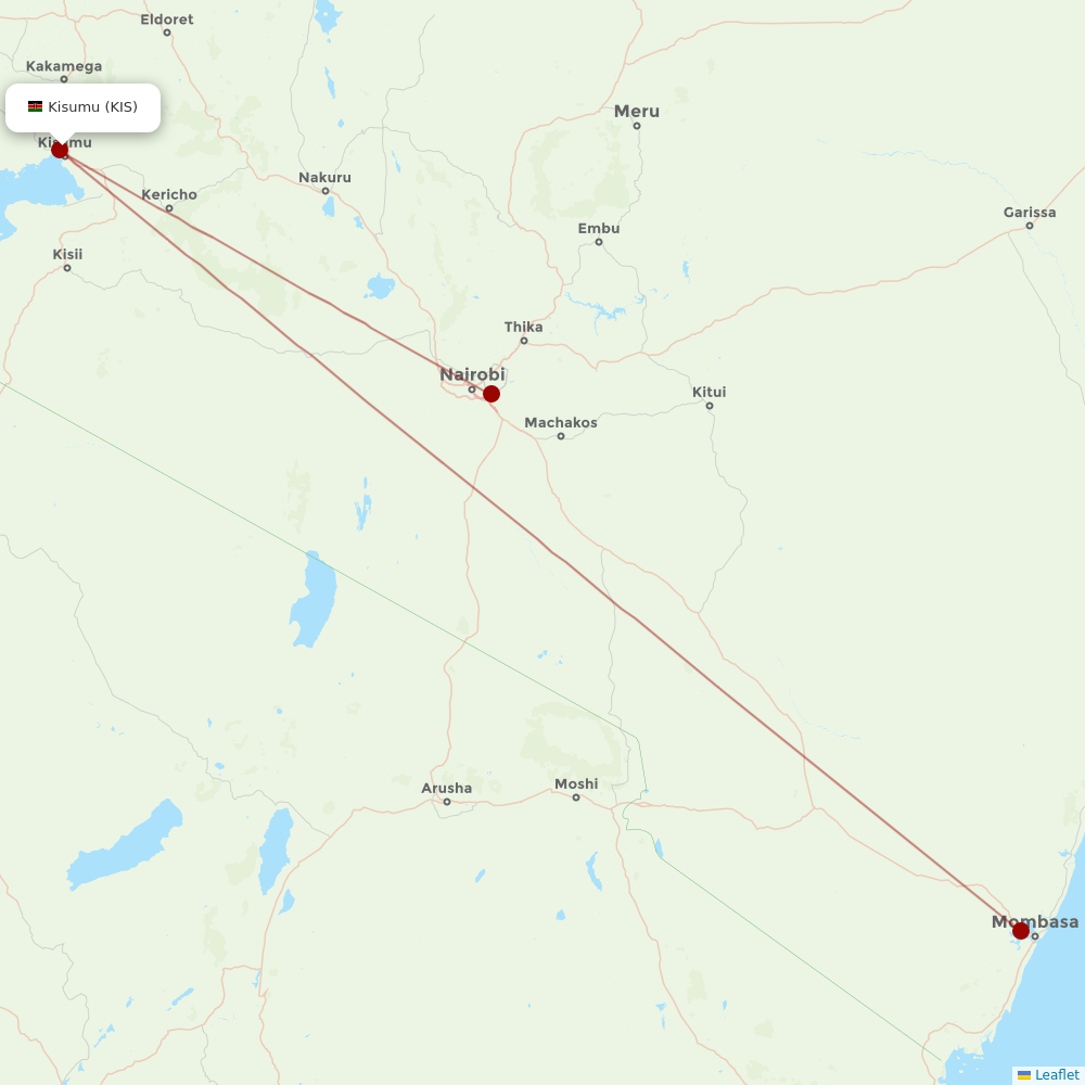 Jambojet Limited at KIS route map