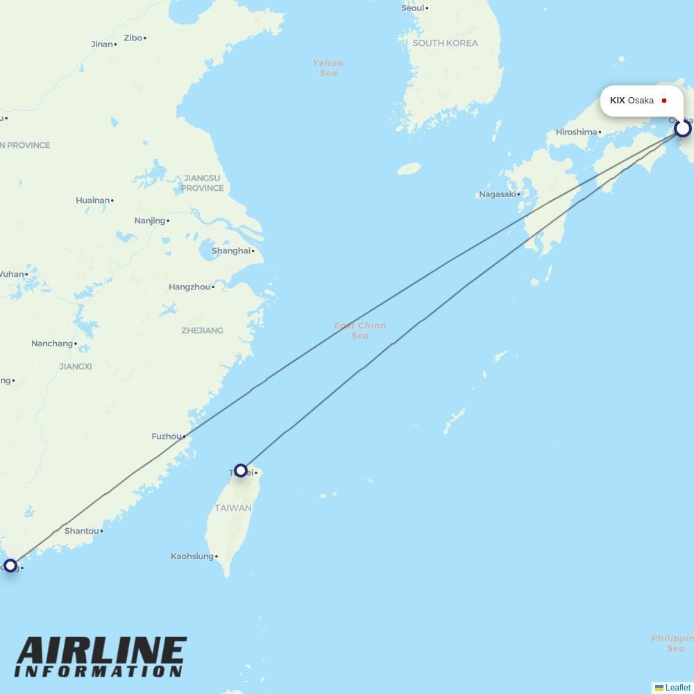 Cathay Pacific routes from KIX