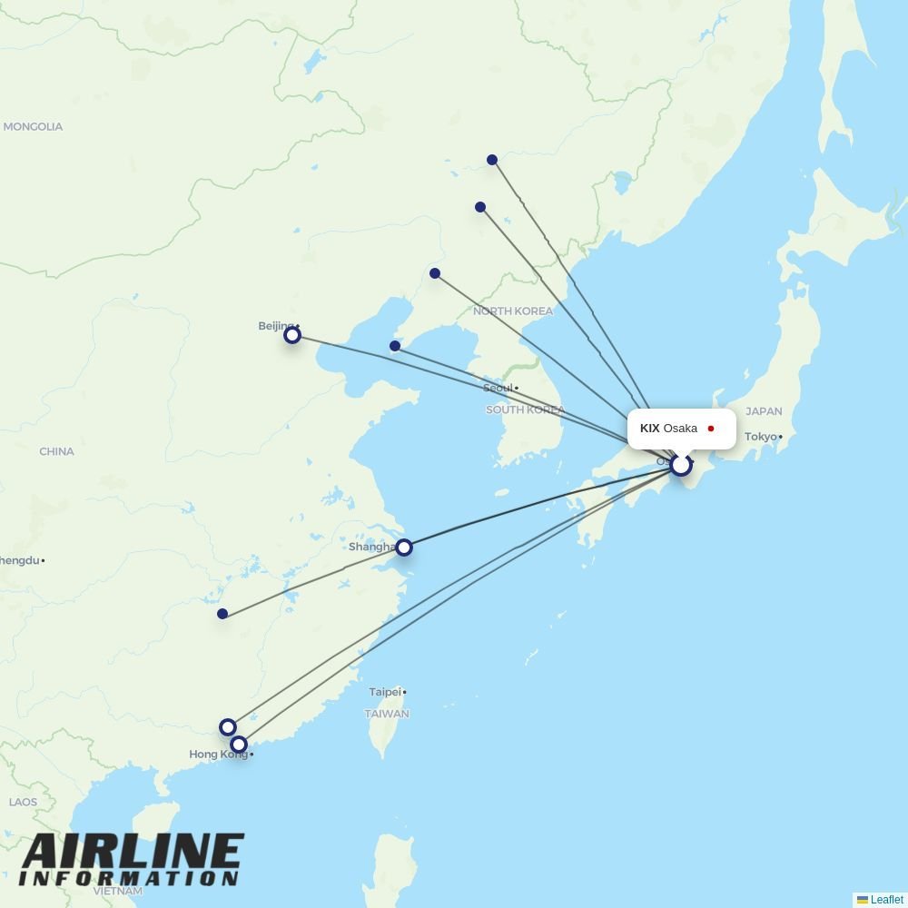 China Southern routes from KIX