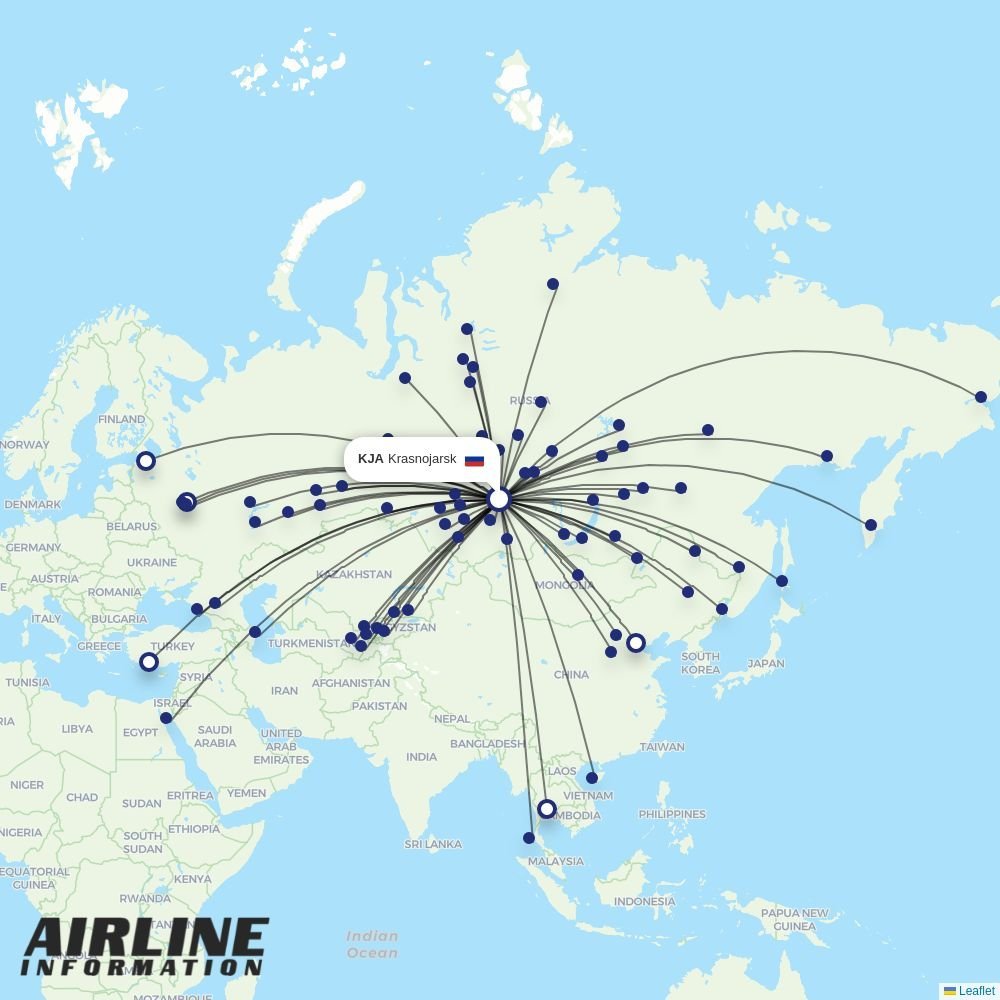 Aurora routes from KJA