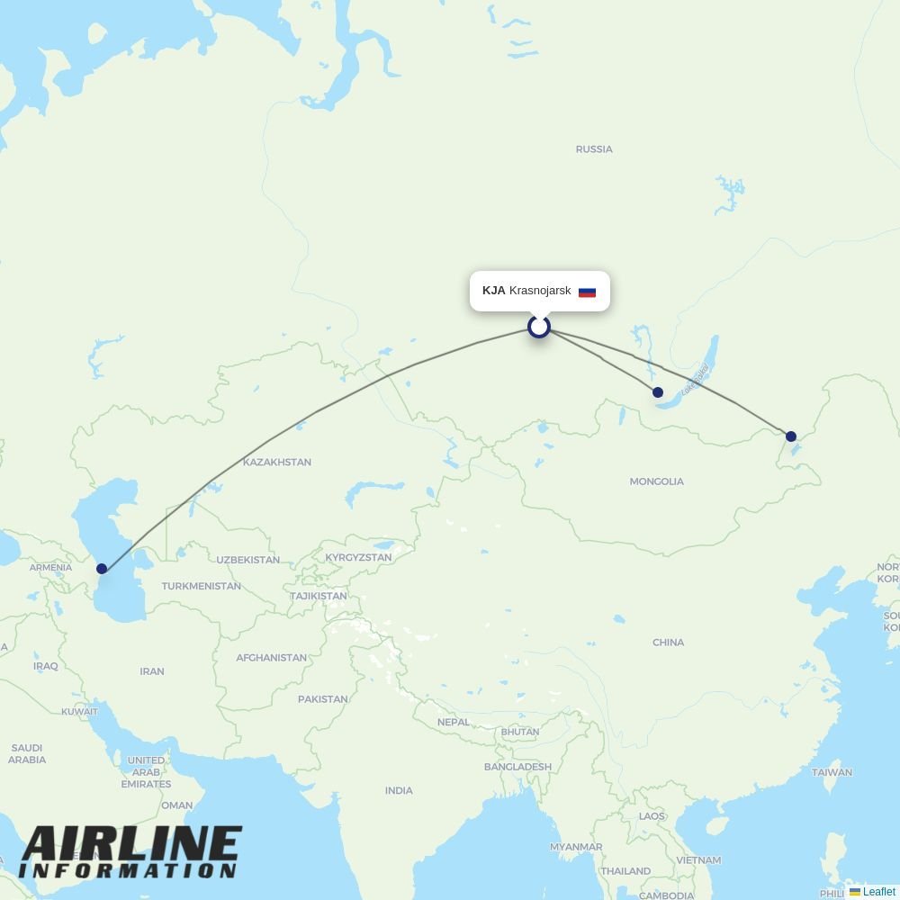 IrAero routes from KJA
