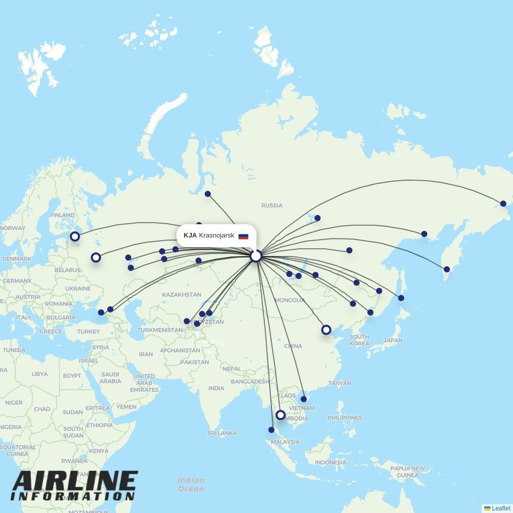 Aeroflot routes from KJA