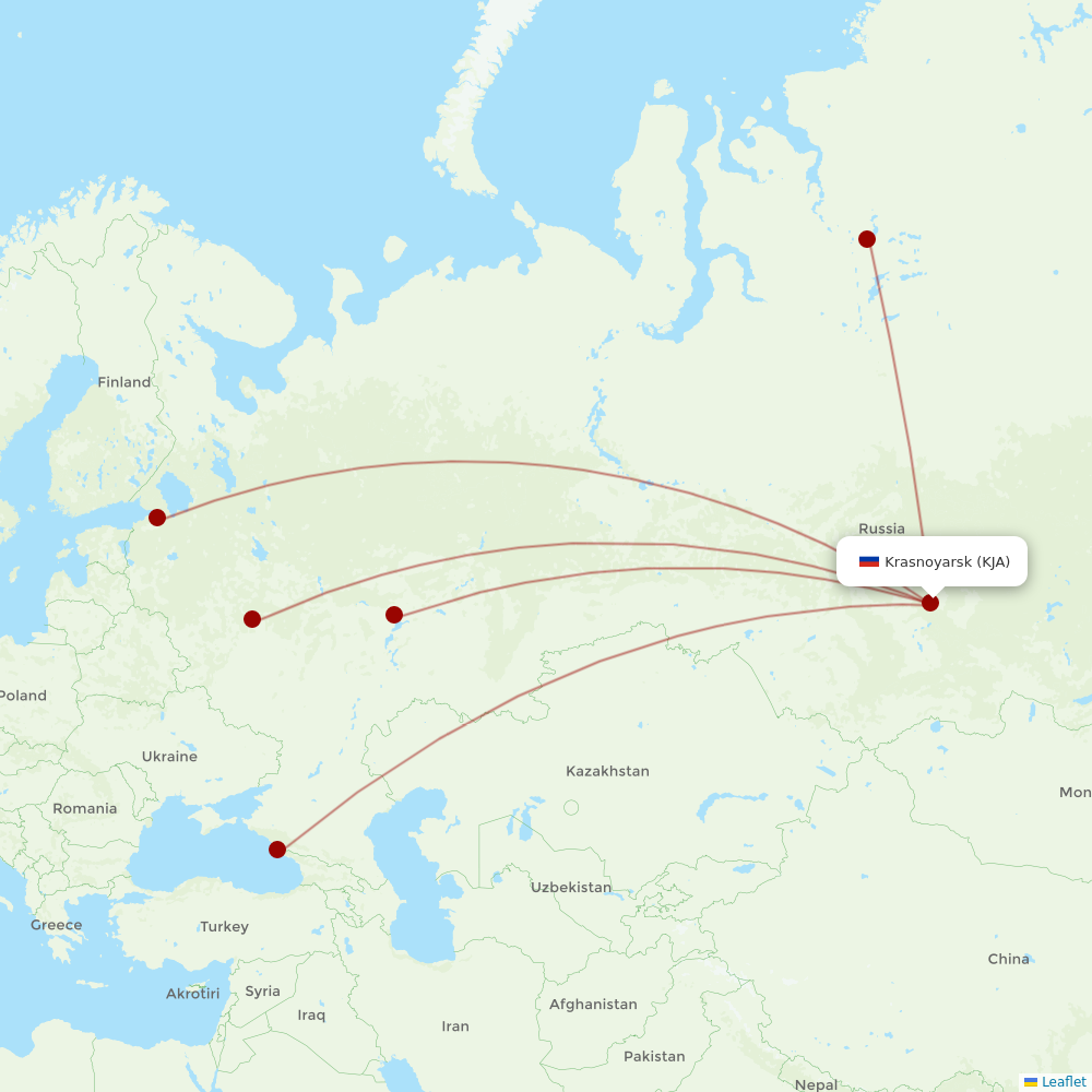 NordStar Airlines at KJA route map