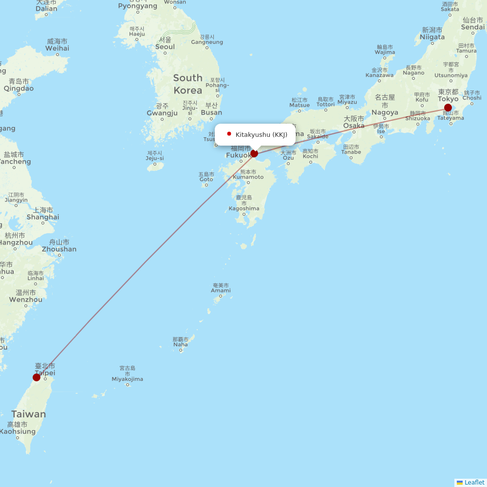 Global Jet at KKJ route map