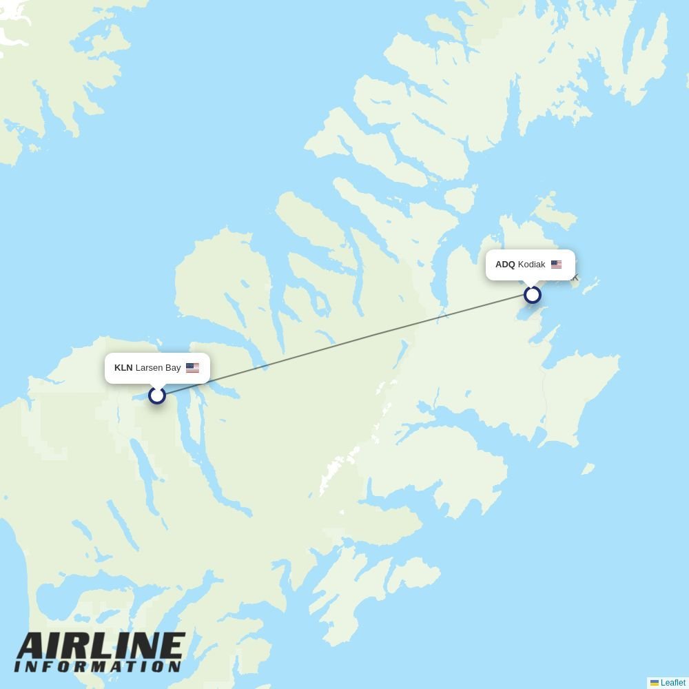 Island Air Service routes from KLN