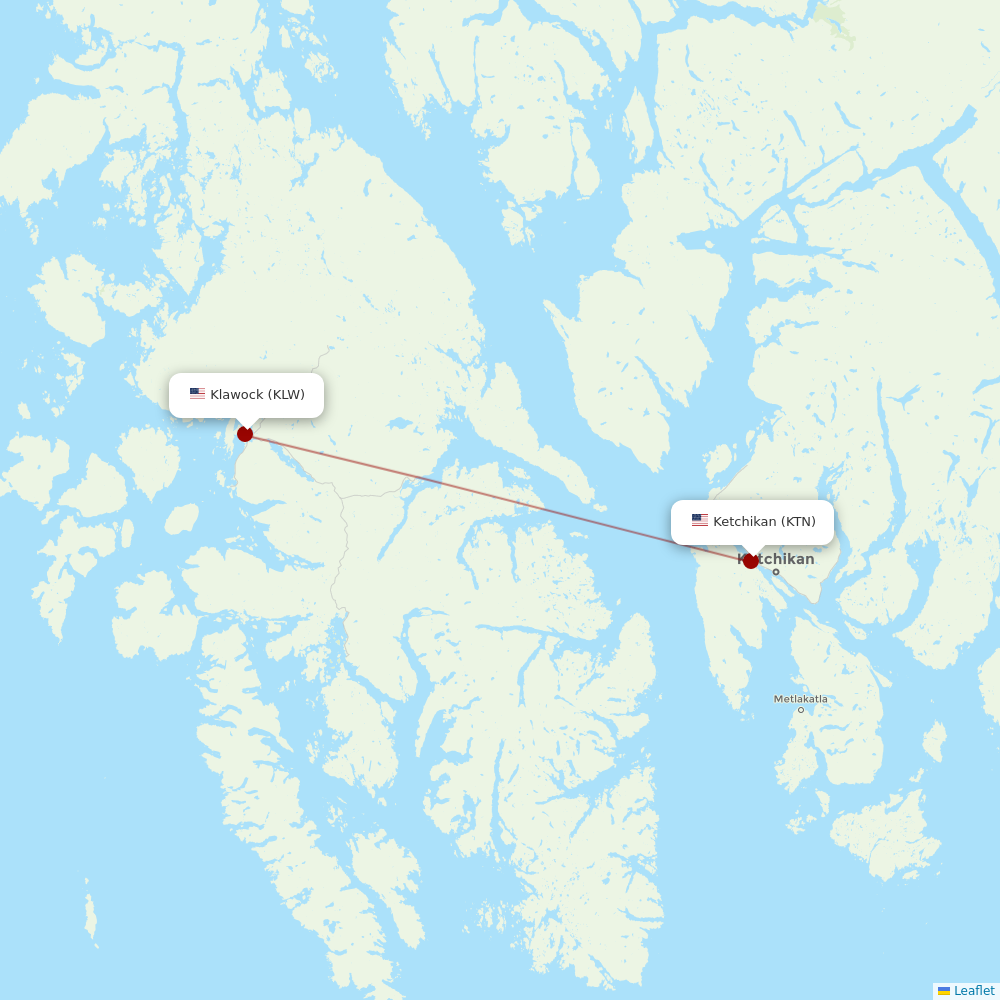 I-Fly at KLW route map