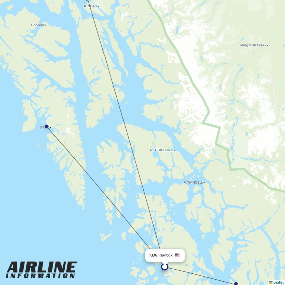 Alaska Seaplanes routes from KLW