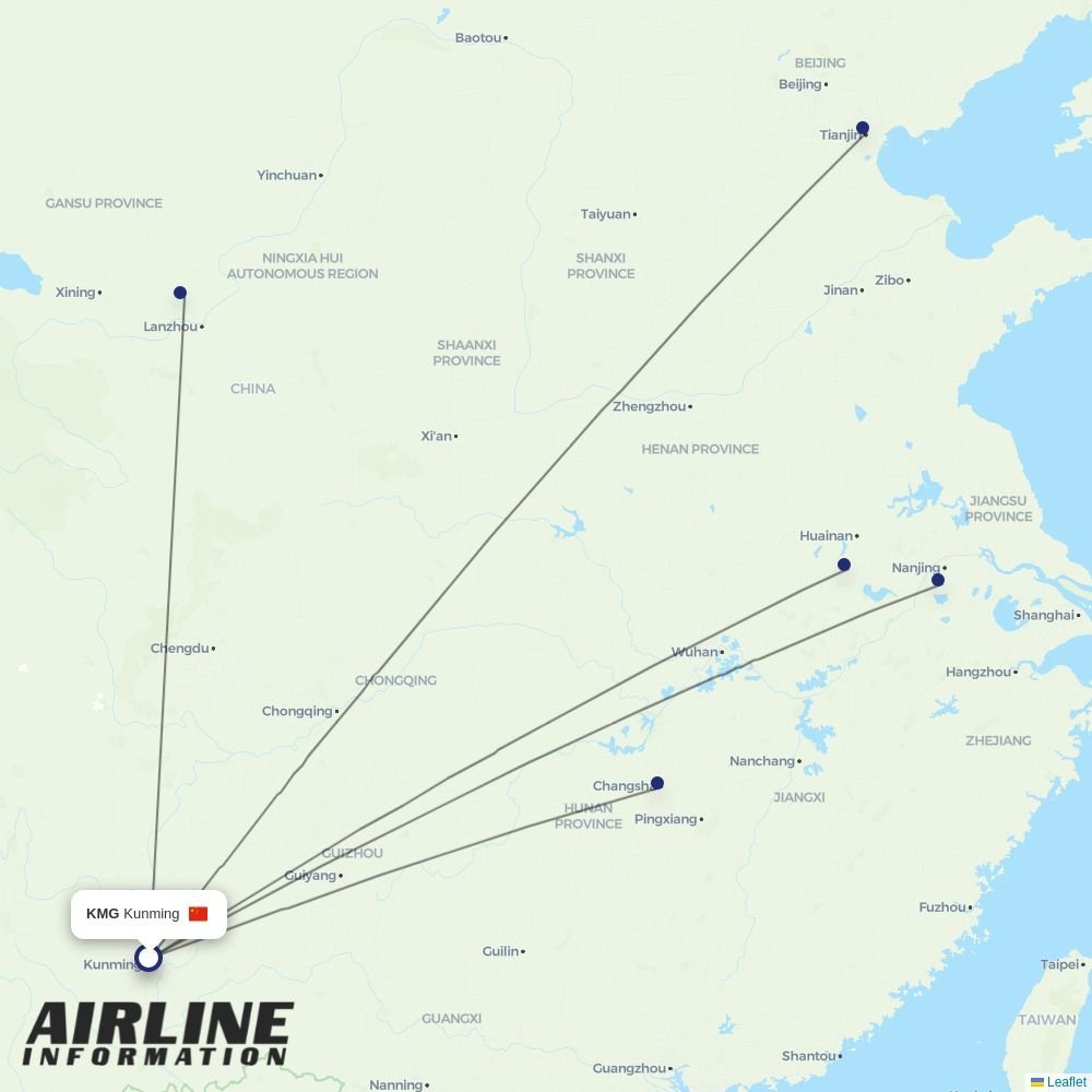 OkAir routes from KMG
