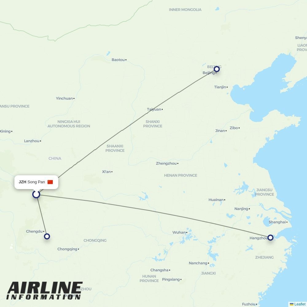 Air China routes from KMG