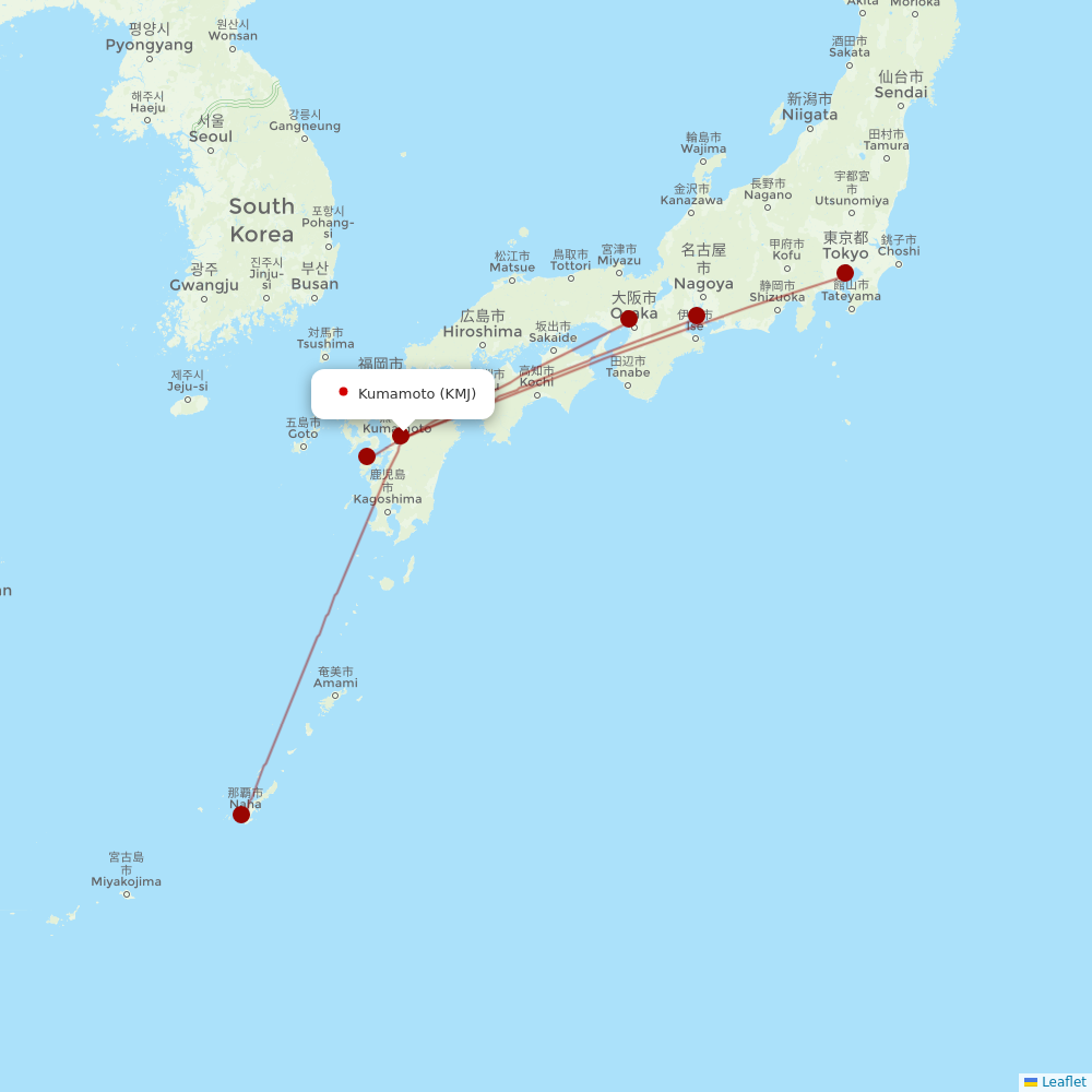 ANA at KMJ route map