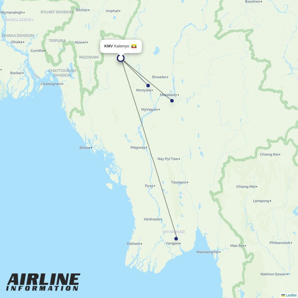 MAI routes from KMV