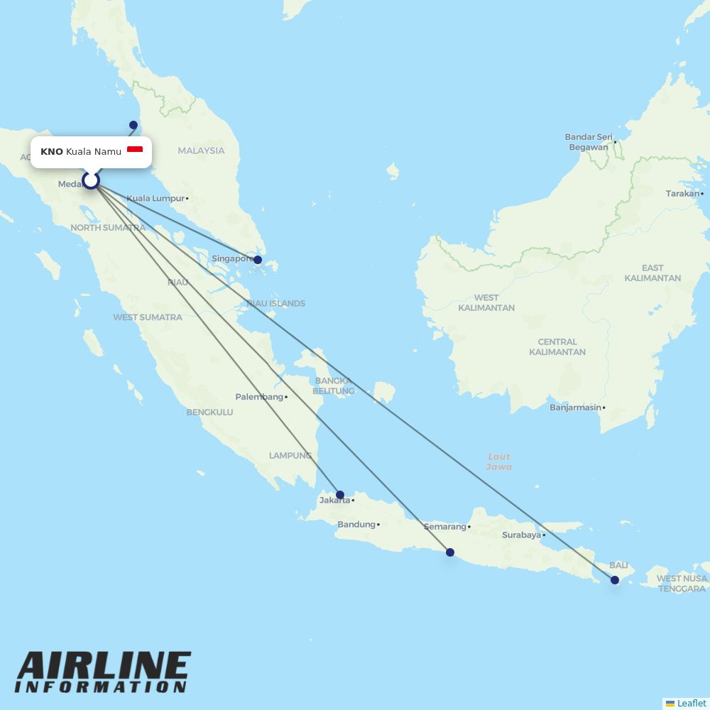 Lion Air routes from KNO