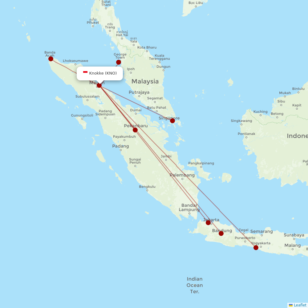 Lion Air at KNO route map