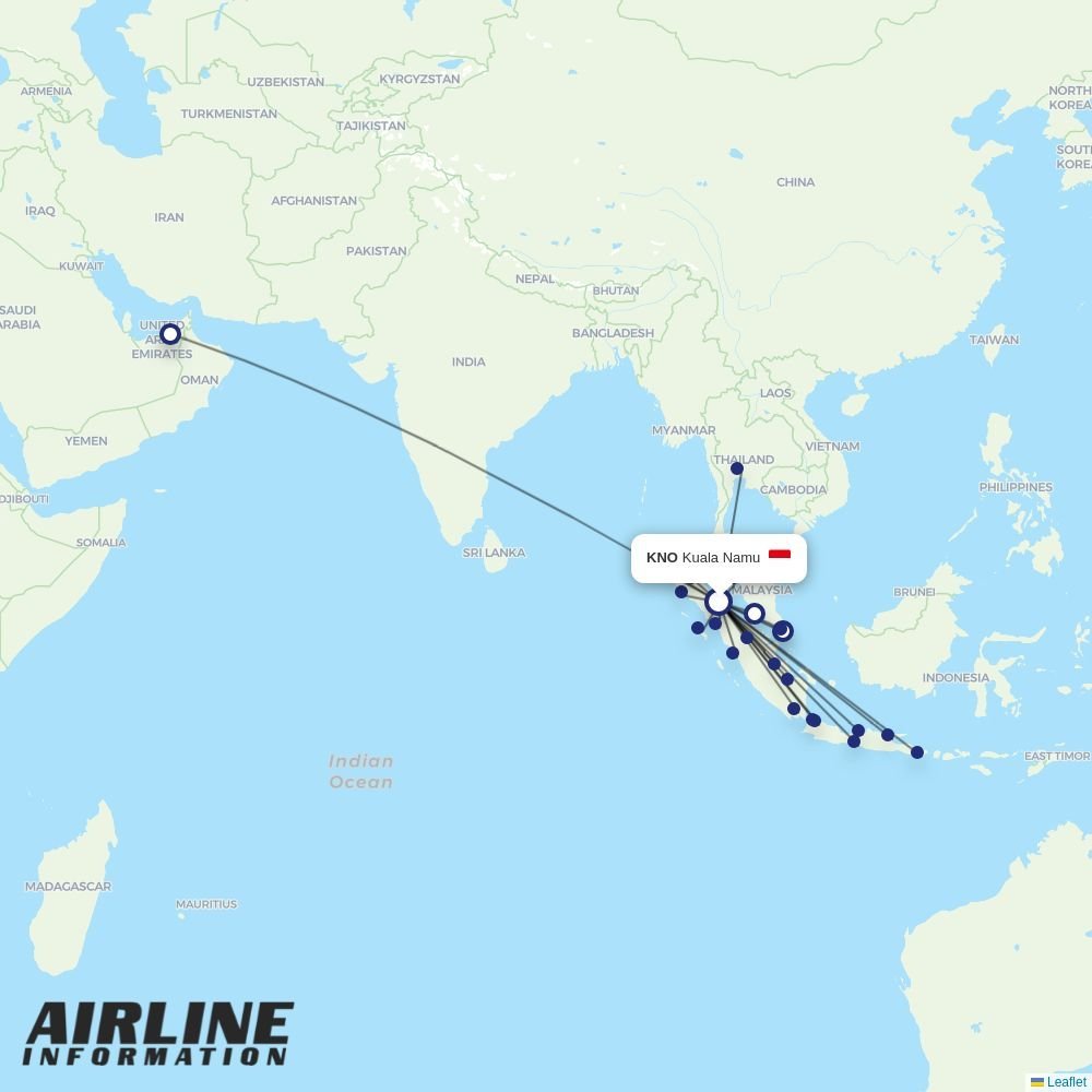 Batik Air routes from KNO