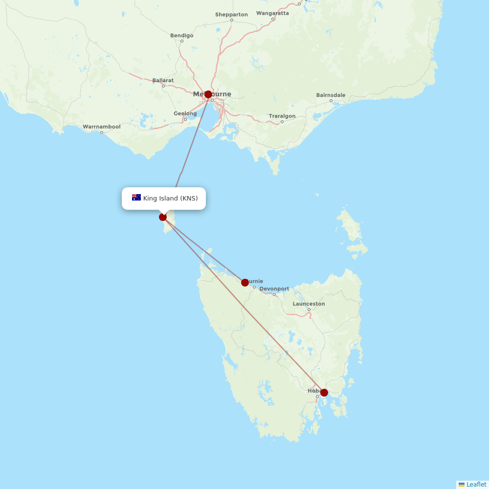 Sharp Airlines at KNS route map