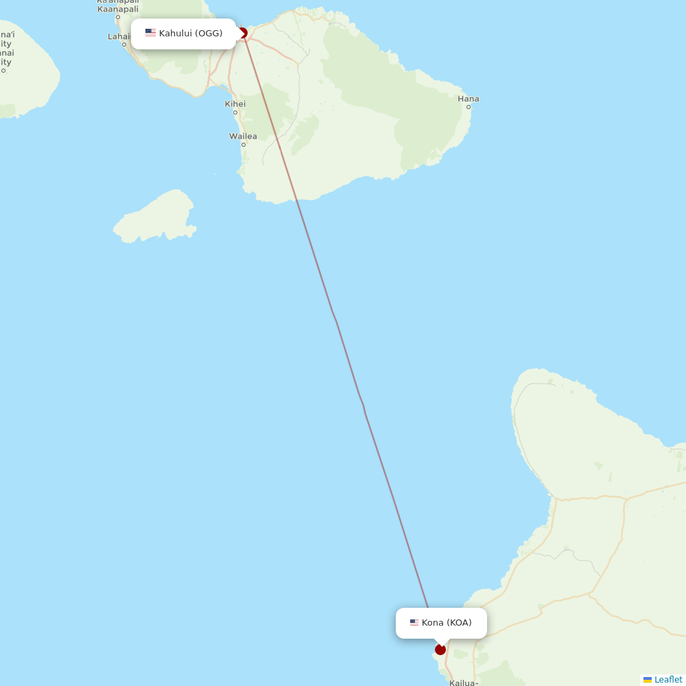 Southern Airways Express at KOA route map