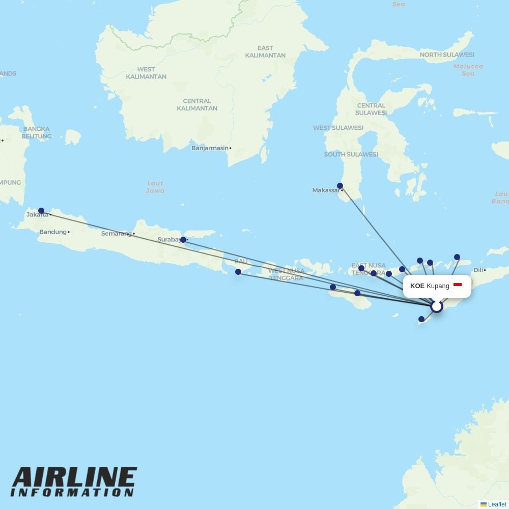 Lion Air routes from KOE