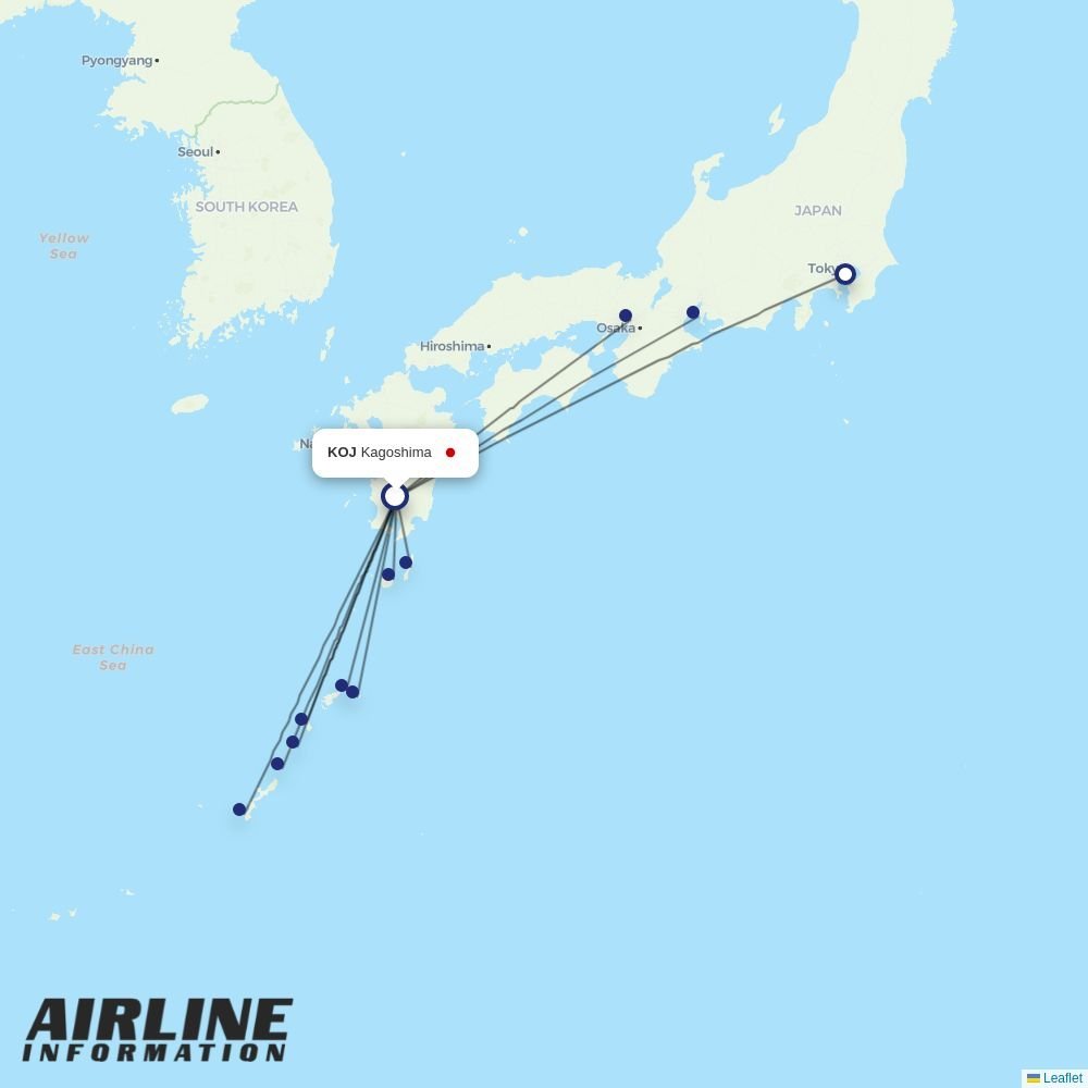 ANA routes from KOJ