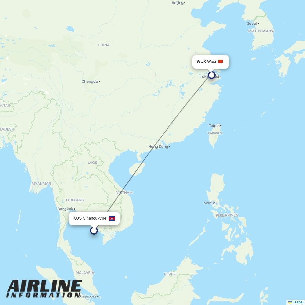 Ruili Airlines routes from KOS