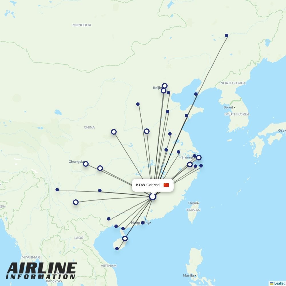 Gestair routes from KOW