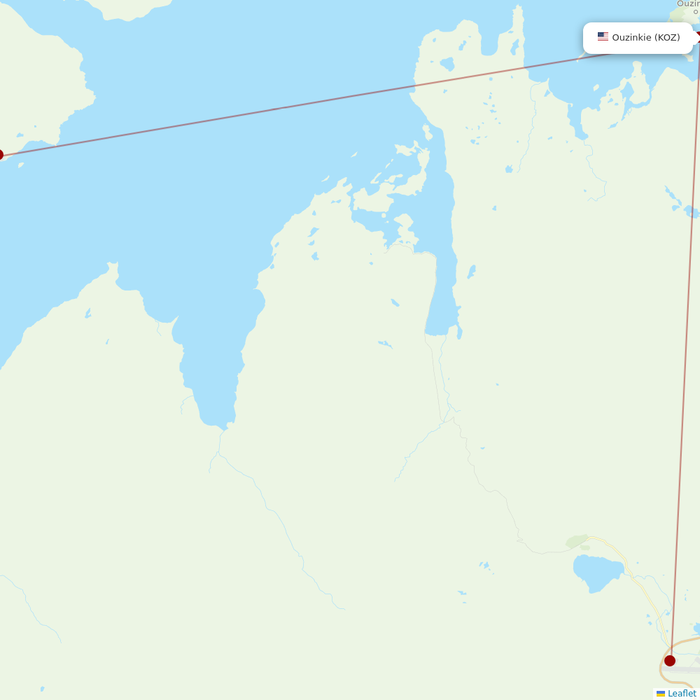 Island Air Service at KOZ route map
