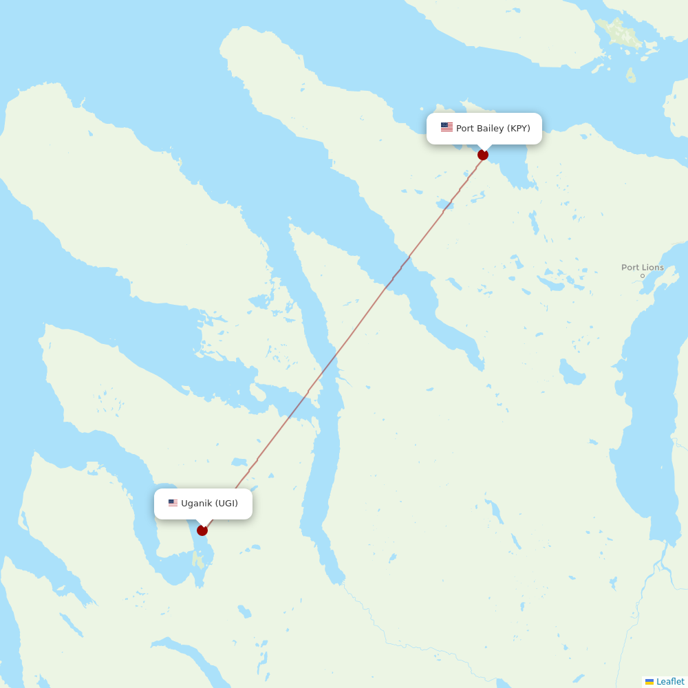 Island Air Service at KPY route map