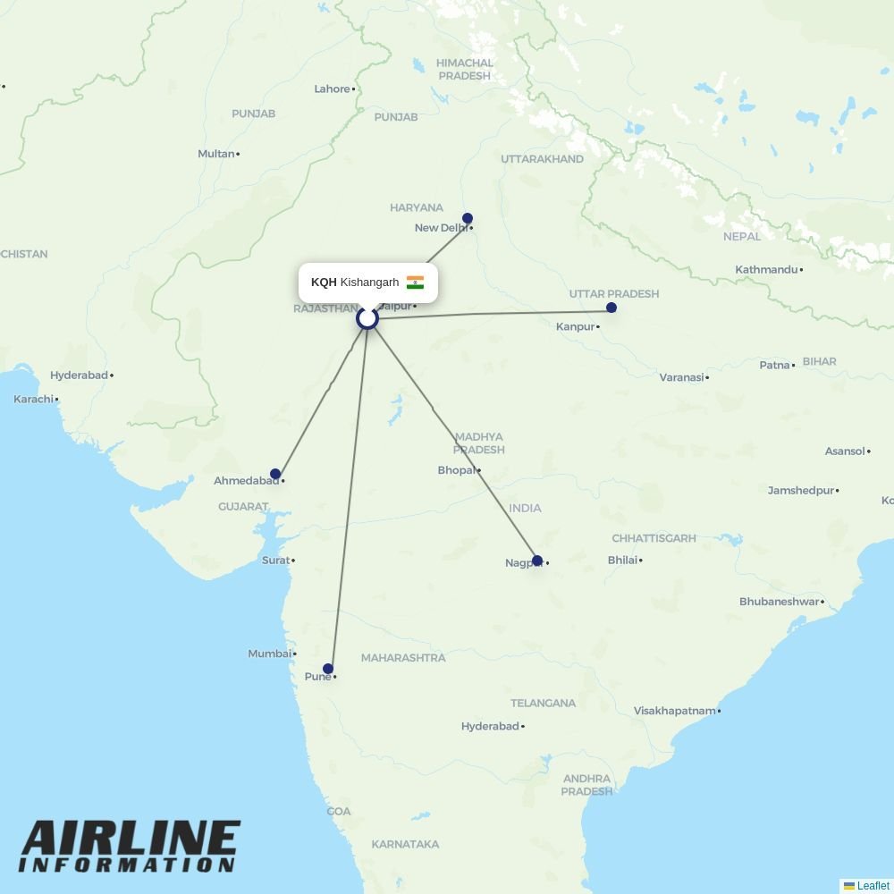 IndiGo routes from KQH