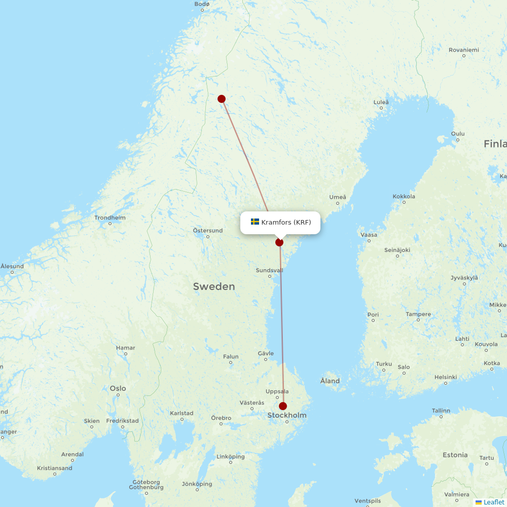 Amapola Flyg at KRF route map