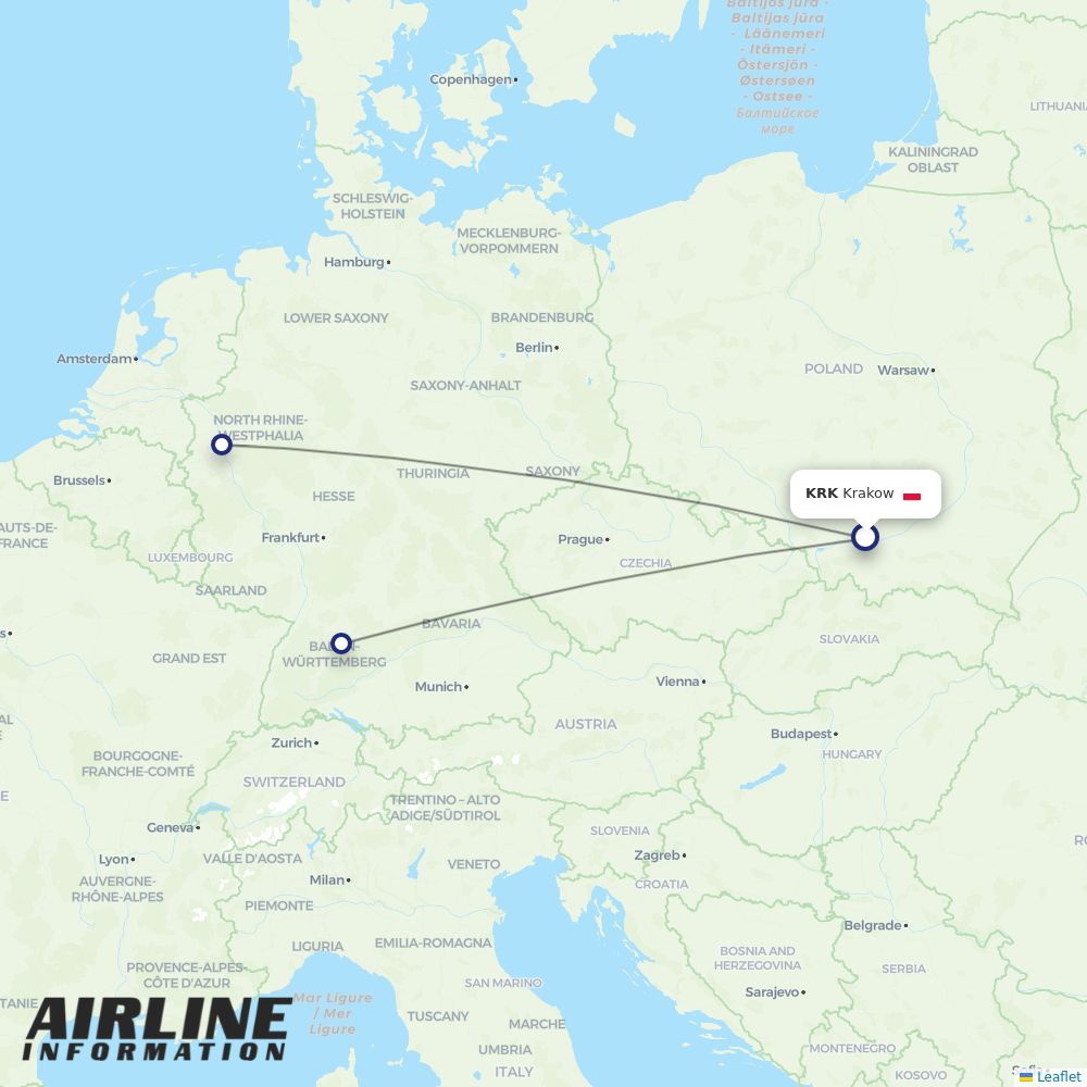 Eurowings routes from KRK