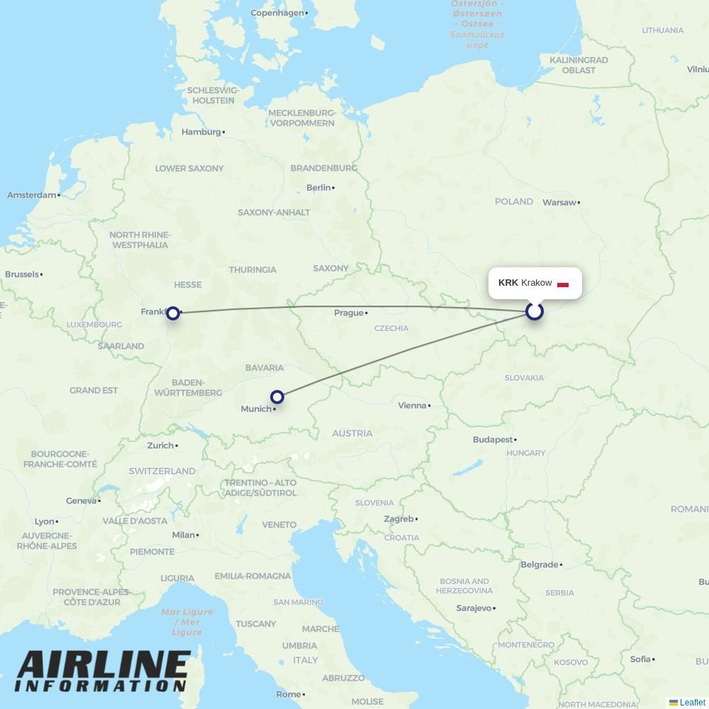 Lufthansa routes from KRK