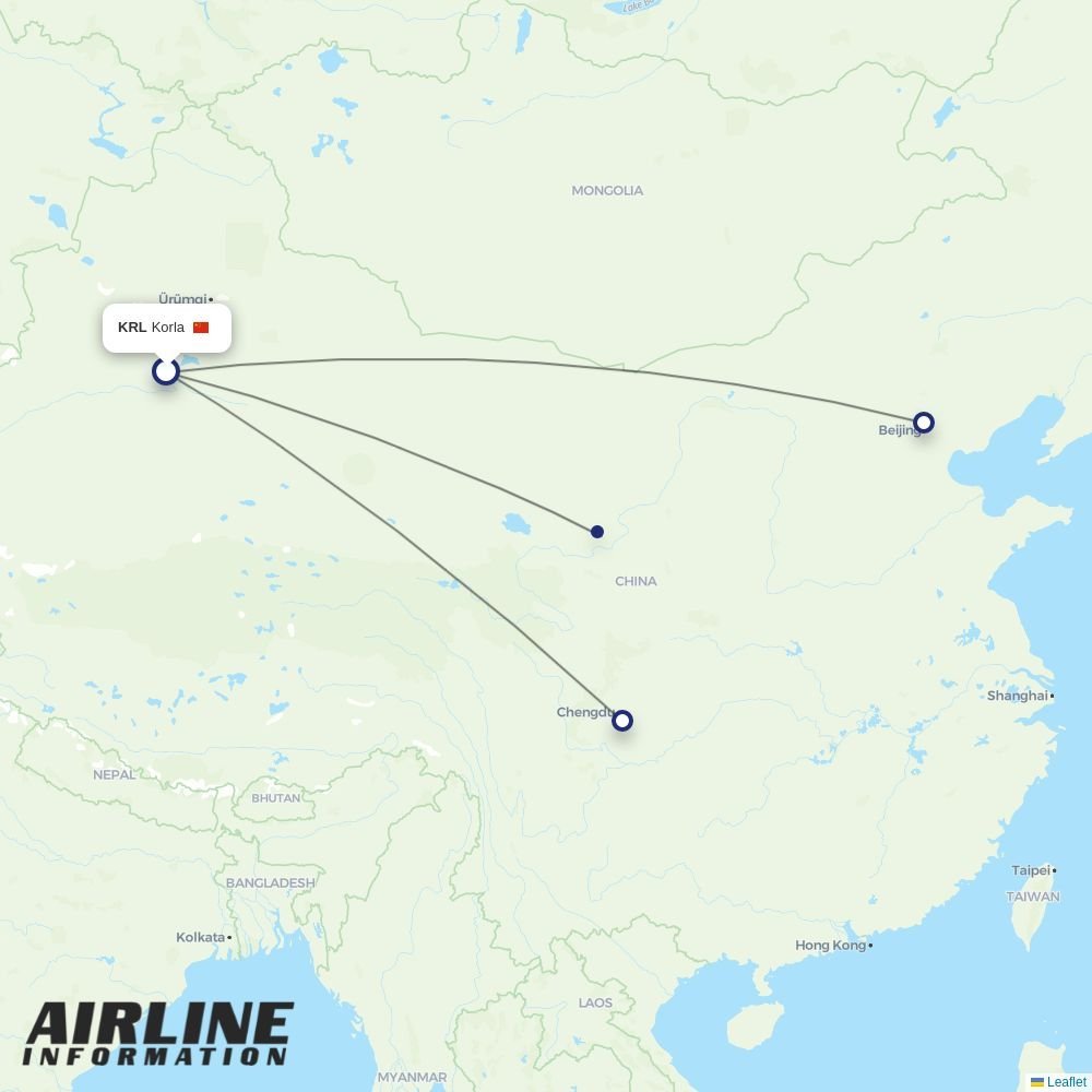 Air China routes from KRL