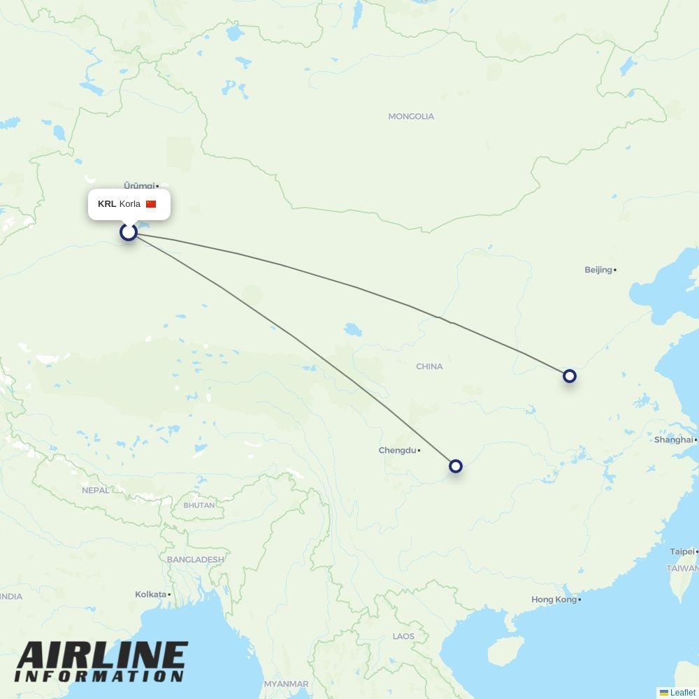 West Air (China) routes from KRL