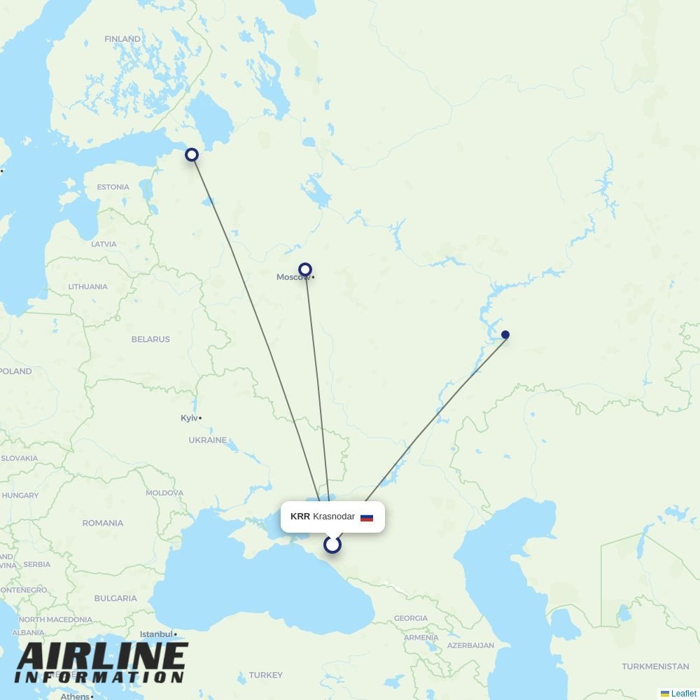 Smartavia routes from KRR
