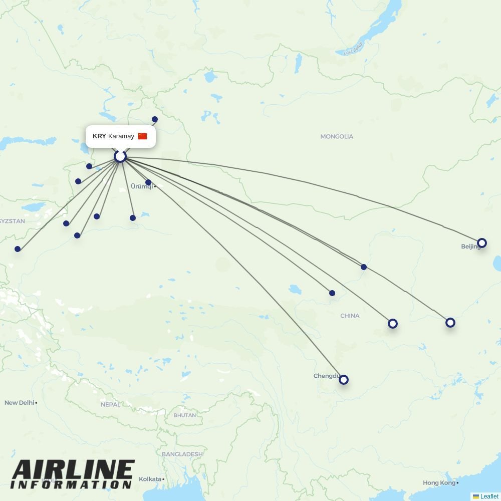 Chengdu Airlines routes from KRY