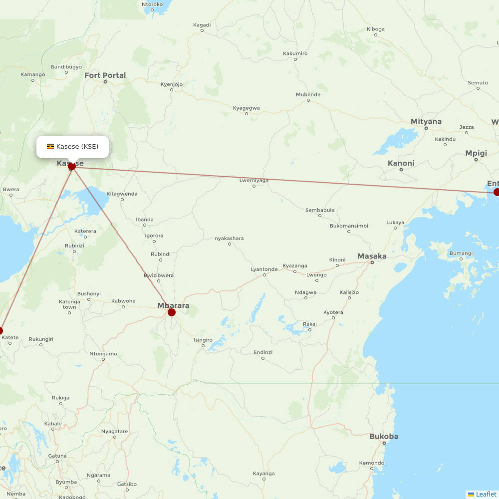 Aerolink Uganda at KSE route map