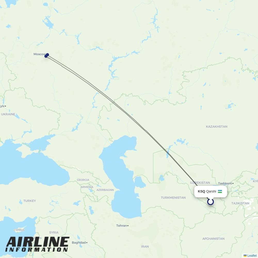 Ural Airlines routes from KSQ