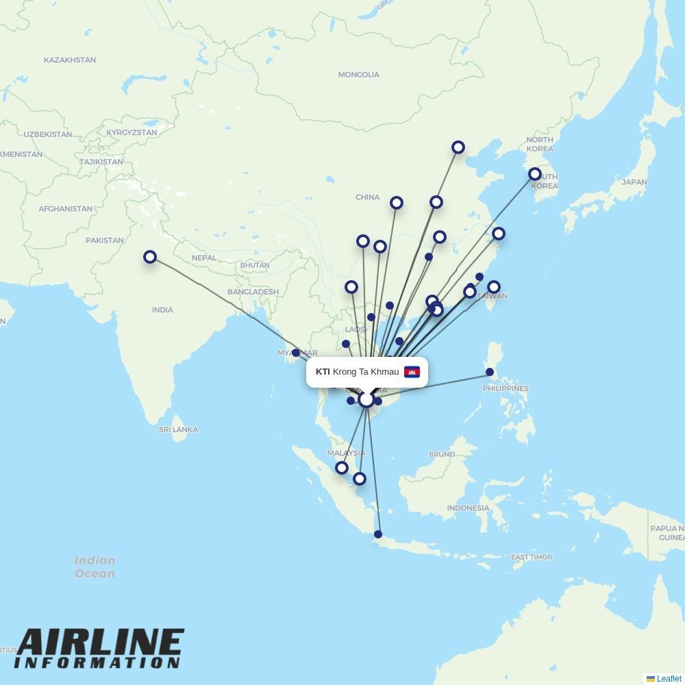 XiamenAir routes from KTI