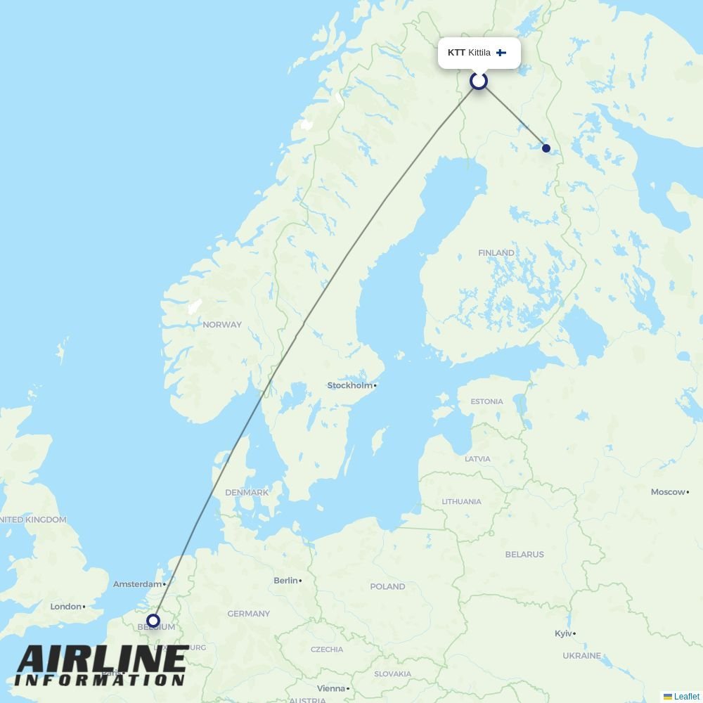 TUI fly routes from KTT