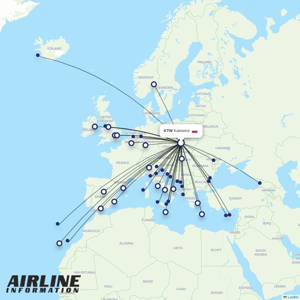 Wizz Air routes from KTW