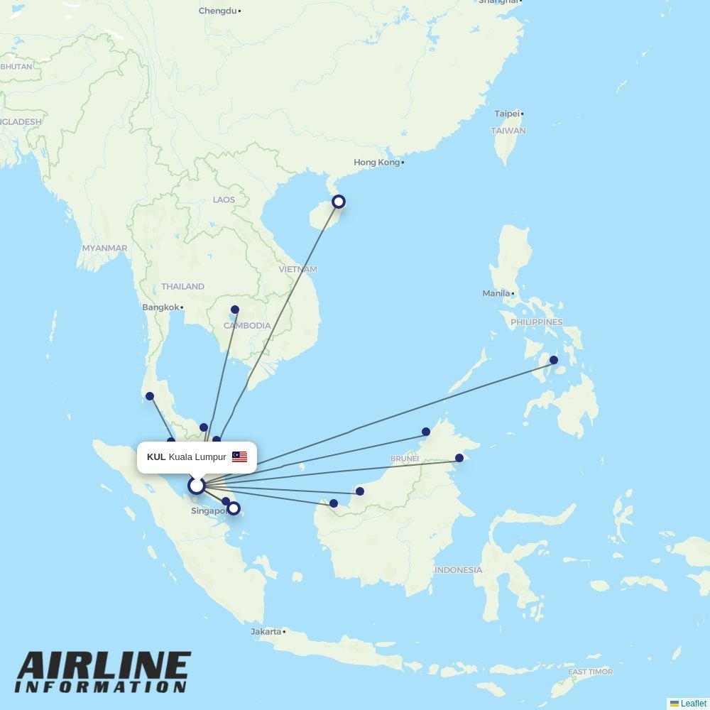 Firefly routes from KUL