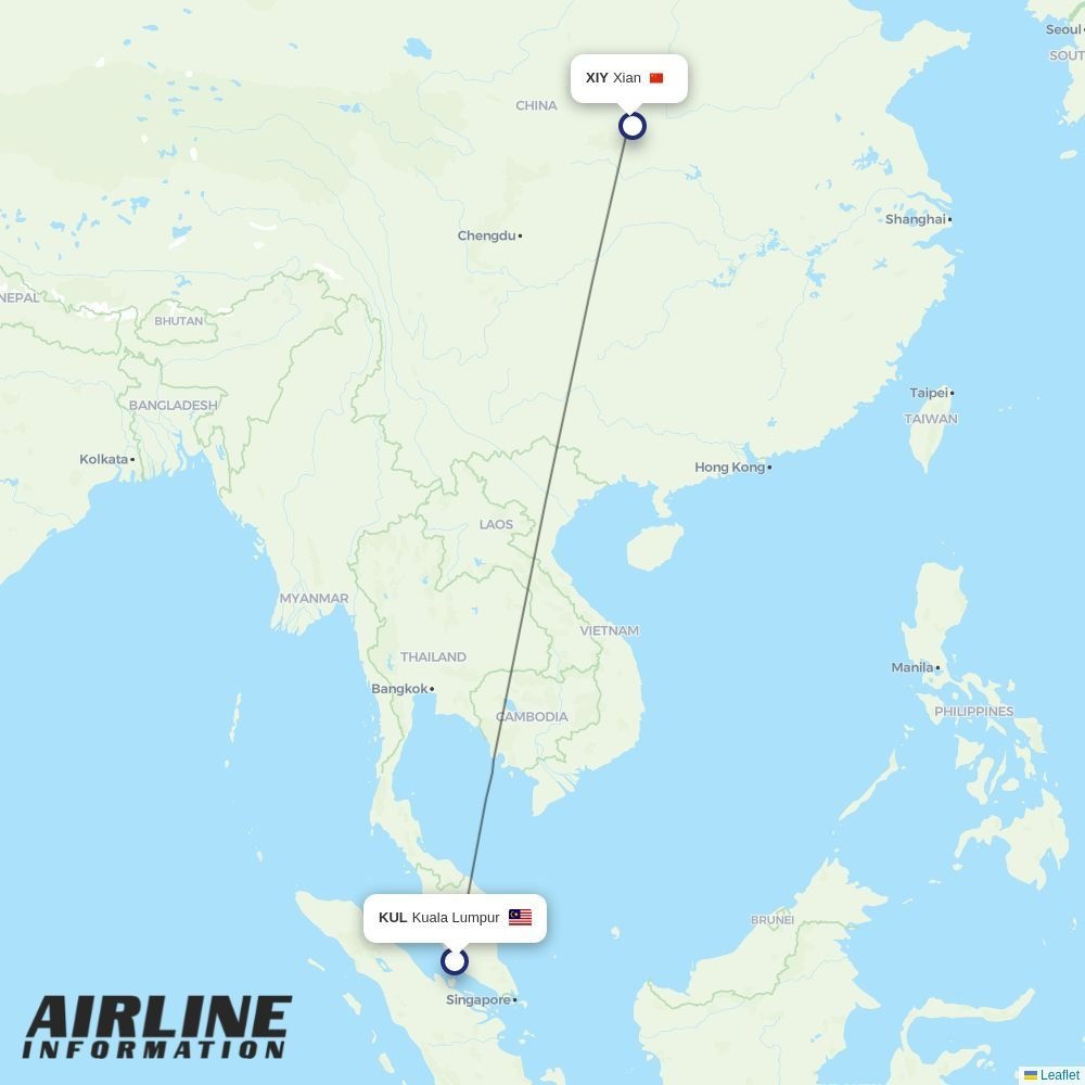 Loong Air routes from KUL
