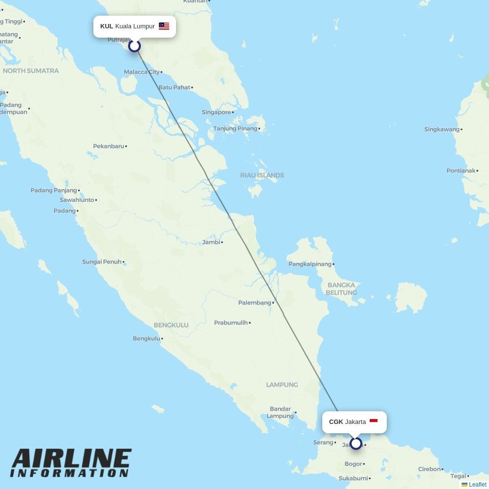 Batik Air routes from KUL