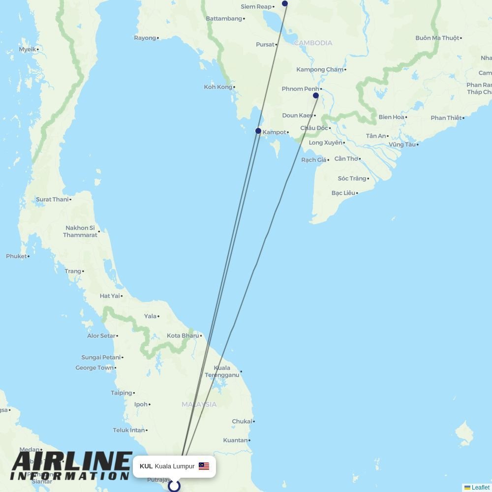 Mahogany Air routes from KUL