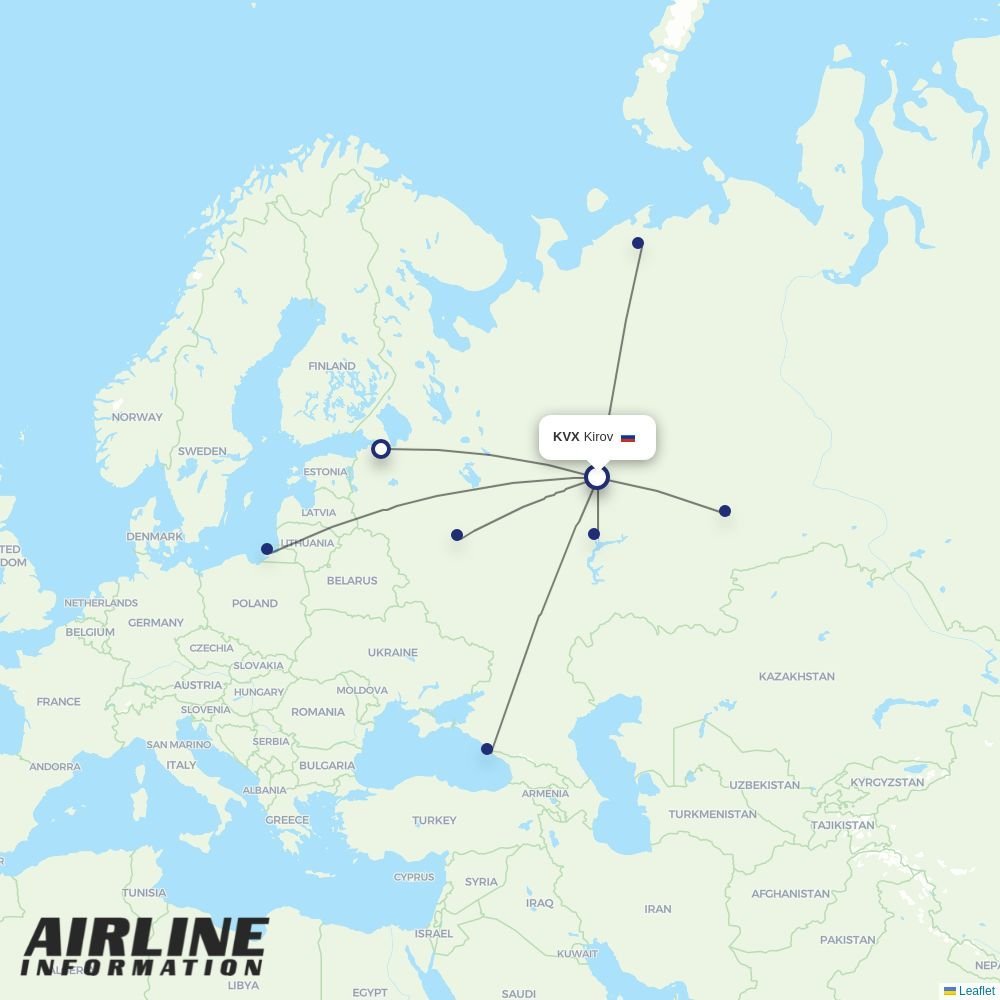Ikar routes from KVX