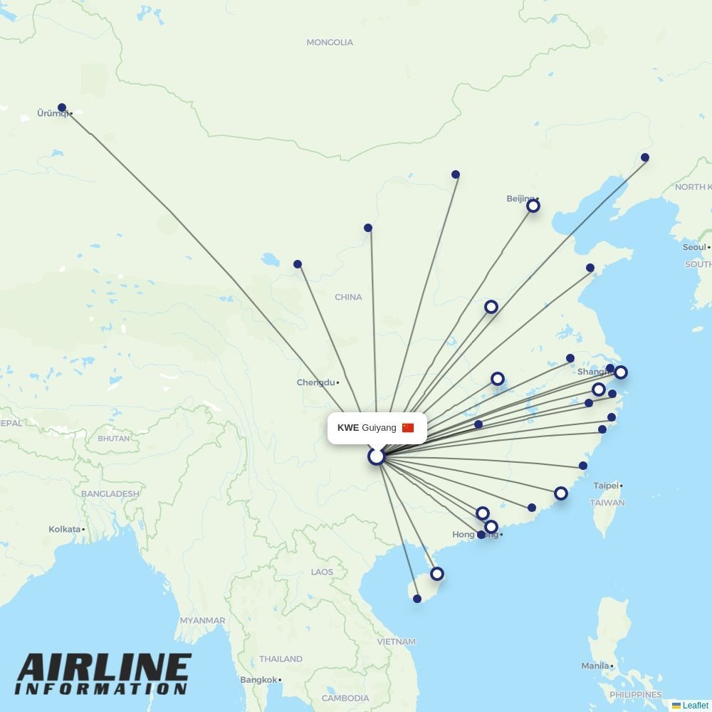 China Southern routes from KWE