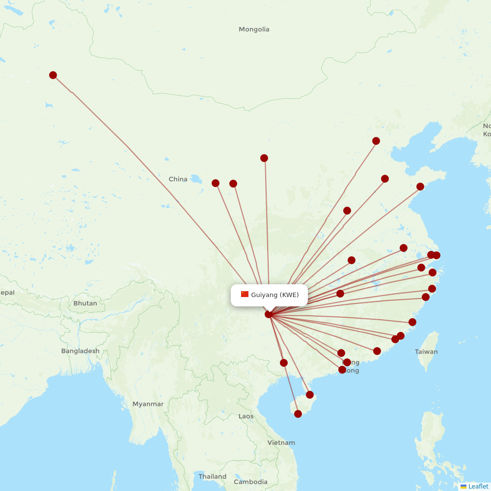China Southern at KWE route map
