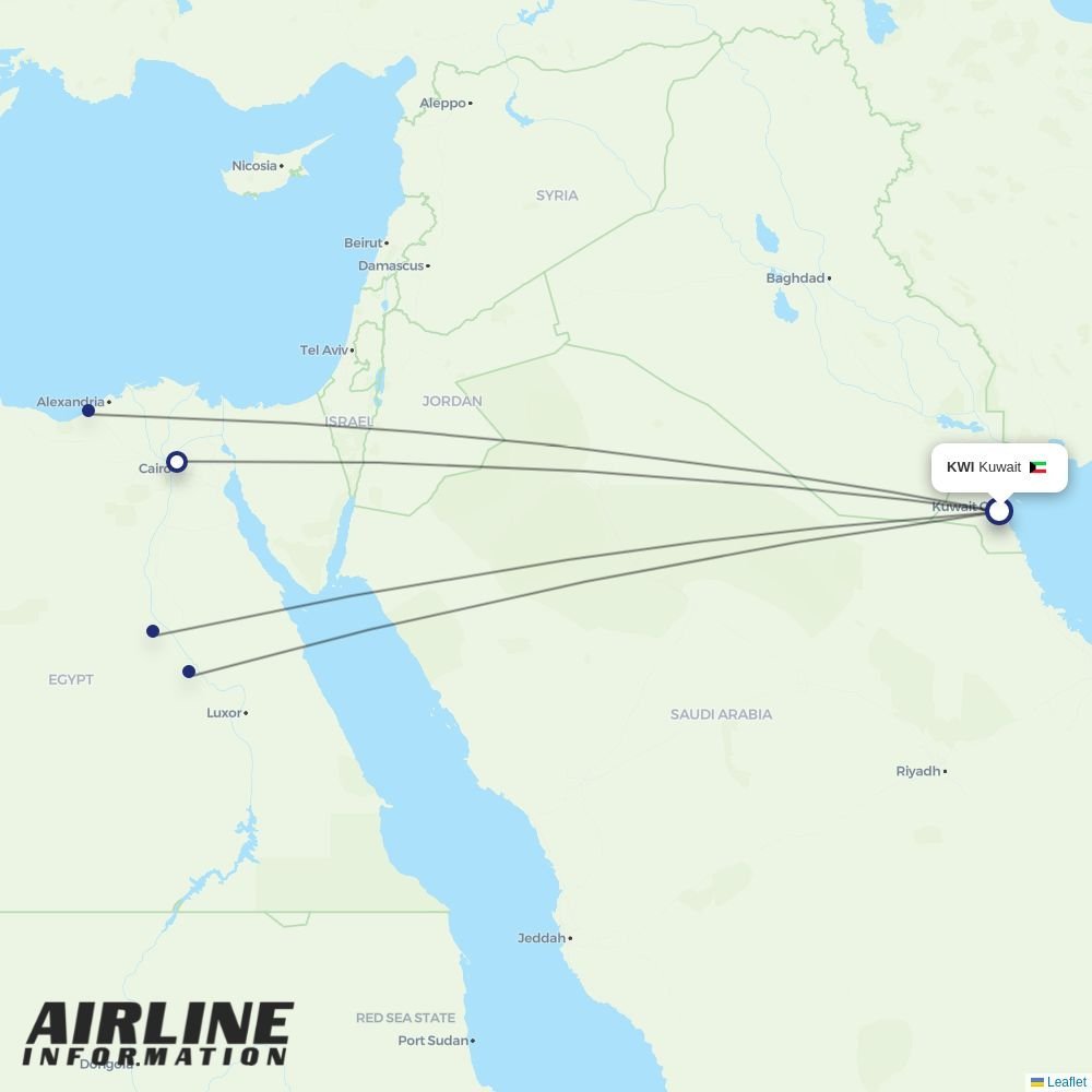 Air Cairo routes from KWI