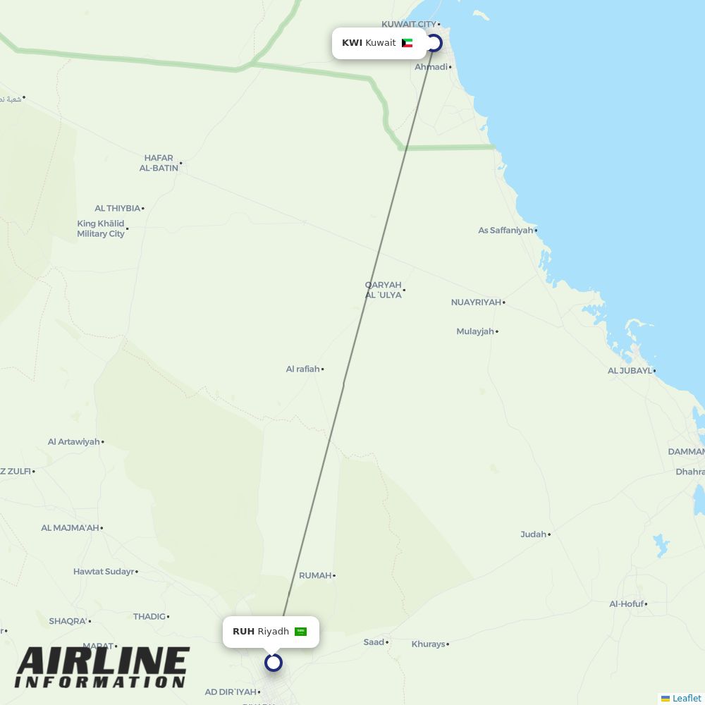 Flynas routes from KWI