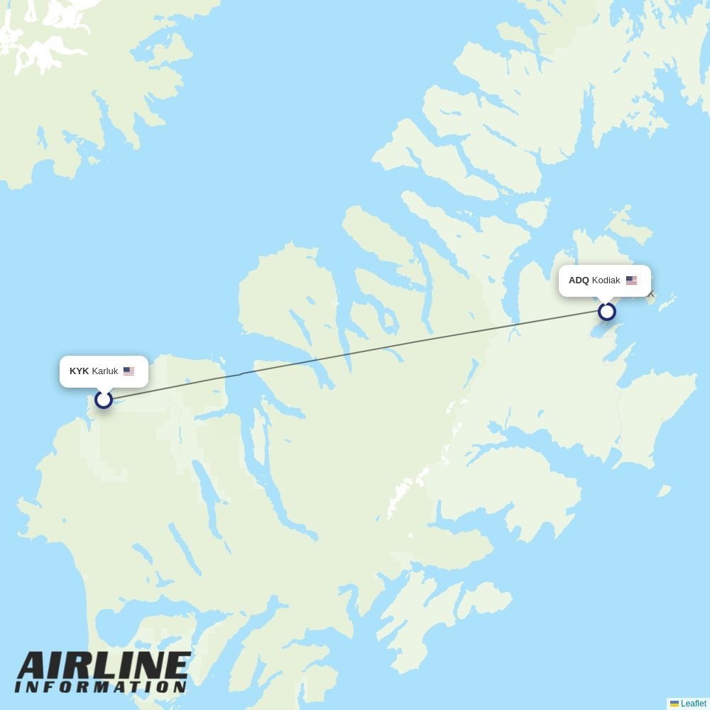 Island Air Service routes from KYK